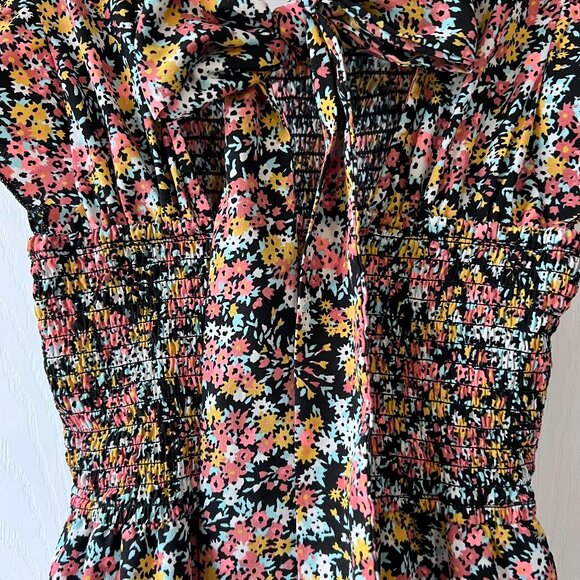 Girls Floral Short Romper with Faux Wrap Skirt EUC (size 10) - Picture 6 of 8